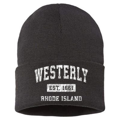 Westerly Rhode Island Ri Vintage Established Sports Sustainable Knit Beanie