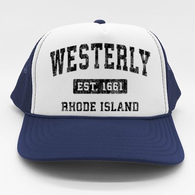 Westerly Rhode Island Ri Vintage Established Sports Trucker Hat