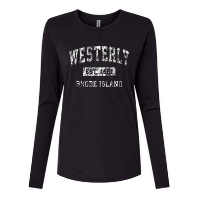 Westerly Rhode Island Ri Vintage Established Sports Womens Cotton Relaxed Long Sleeve T-Shirt