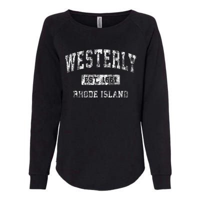 Westerly Rhode Island Ri Vintage Established Sports Womens California Wash Sweatshirt