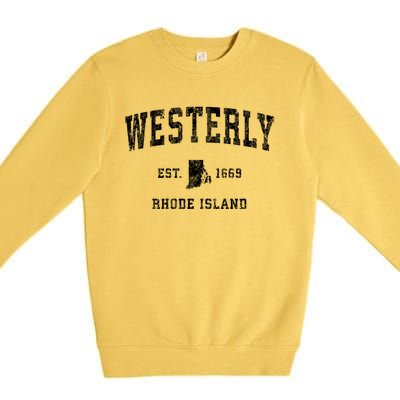 Westerly Rhode Island Ri Vintage Sports Premium Crewneck Sweatshirt