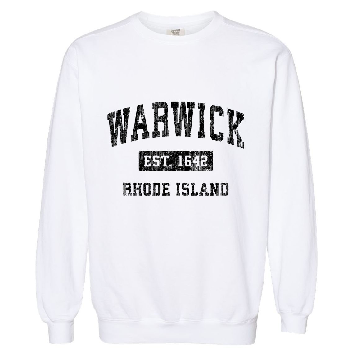 Warwick Rhode Island Ri Vintage Established Sports Garment-Dyed Sweatshirt