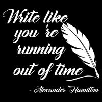 Write Like You're Running Out Of Time - Alexander Hamilton Quote Stripe Pom Pom Beanie