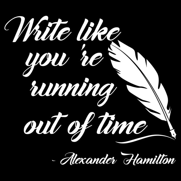 Write Like You're Running Out Of Time - Alexander Hamilton Quote Stripe Pom Pom Beanie