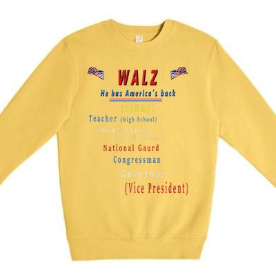 Walz Resume Kamala Harris President Funny Unique Special Premium Crewneck Sweatshirt