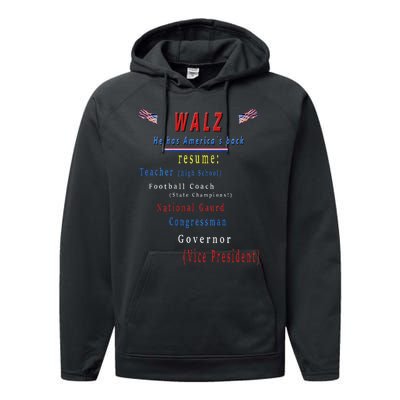 Walz Resume Kamala Harris President Funny Unique Special Performance Fleece Hoodie