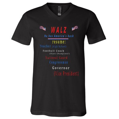 Walz Resume Kamala Harris President Funny Unique Special V-Neck T-Shirt