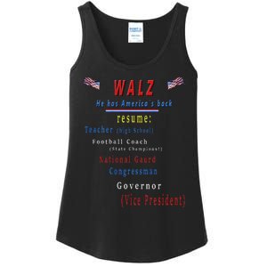 Walz Resume Kamala Harris President Funny Unique Special Ladies Essential Tank