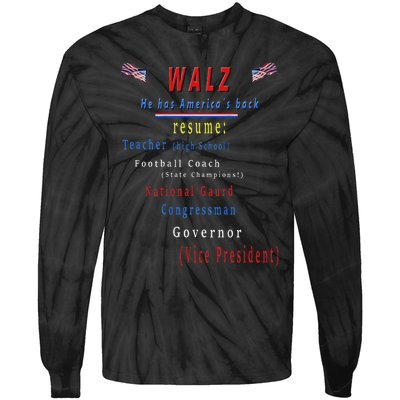 Walz Resume Kamala Harris President Funny Unique Special Tie-Dye Long Sleeve Shirt