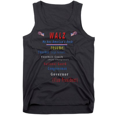 Walz Resume Kamala Harris President Funny Unique Special Tank Top