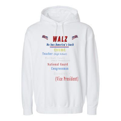 Walz Resume Kamala Harris President Funny Unique Special Garment-Dyed Fleece Hoodie