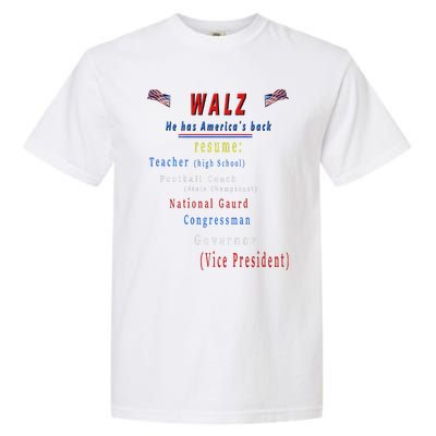 Walz Resume Kamala Harris President Funny Unique Special Garment-Dyed Heavyweight T-Shirt