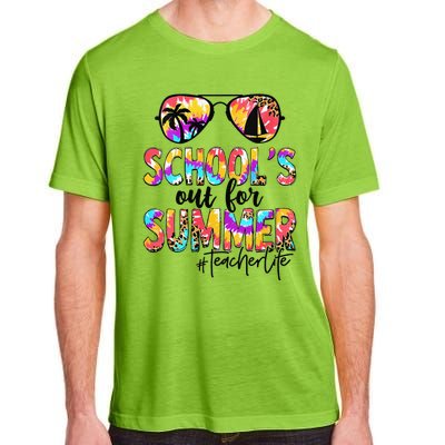 Womens Retro Last Day Of School Schools Out For Summer Teacher Life Adult ChromaSoft Performance T-Shirt