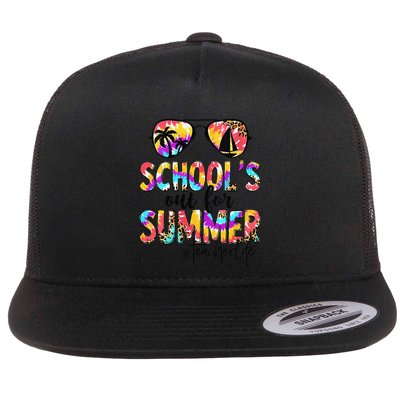 Womens Retro Last Day Of School Schools Out For Summer Teacher Life Flatbill Hat