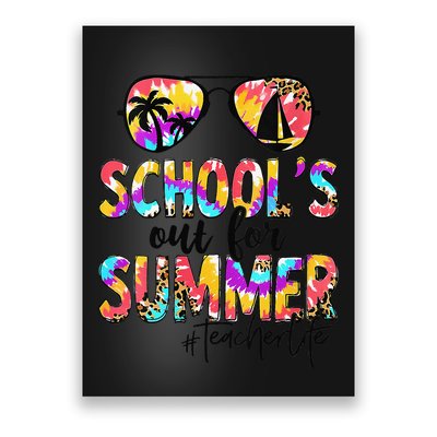 Womens Retro Last Day Of School Schools Out For Summer Teacher Life Poster