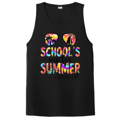 Womens Retro Last Day Of School Schools Out For Summer Teacher Life PosiCharge Competitor Tank