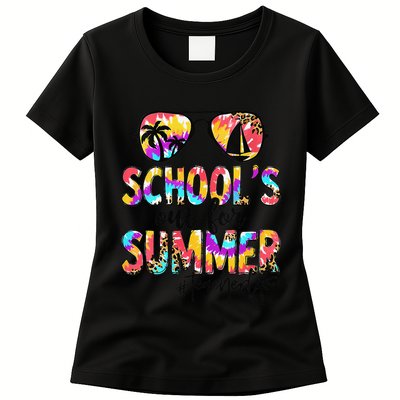 Womens Retro Last Day Of School Schools Out For Summer Teacher Life Womens T-Shirt