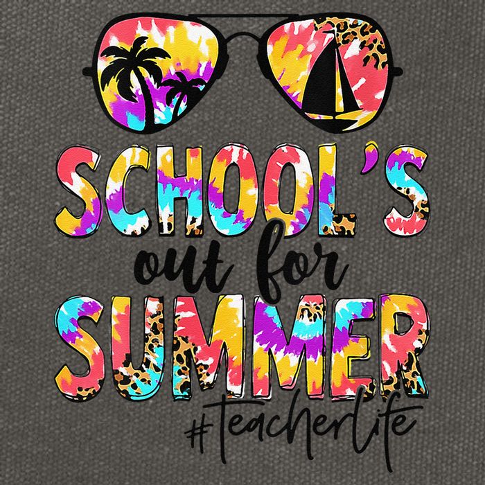 Womens Retro Last Day Of School Schools Out For Summer Teacher Life Cotton Canvas Backpack