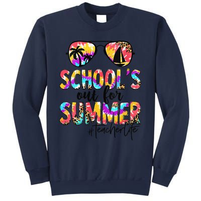 Womens Retro Last Day Of School Schools Out For Summer Teacher Life Sweatshirt