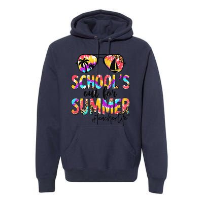 Womens Retro Last Day Of School Schools Out For Summer Teacher Life Premium Hoodie