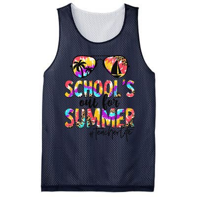 Womens Retro Last Day Of School Schools Out For Summer Teacher Life Mesh Reversible Basketball Jersey Tank