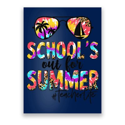 Womens Retro Last Day Of School Schools Out For Summer Teacher Life Poster