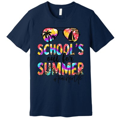 Womens Retro Last Day Of School Schools Out For Summer Teacher Life Premium T-Shirt