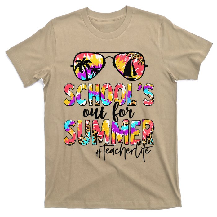 Womens Retro Last Day Of School Schools Out For Summer Teacher Life T-Shirt