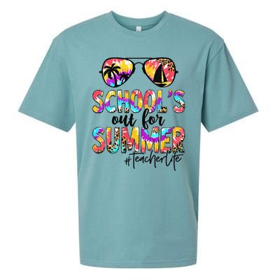 Womens Retro Last Day Of School Schools Out For Summer Teacher Life Sueded Cloud Jersey T-Shirt