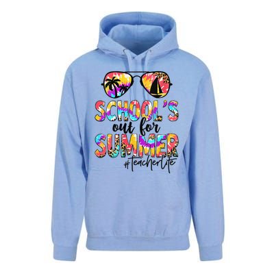 Womens Retro Last Day Of School Schools Out For Summer Teacher Life Unisex Surf Hoodie