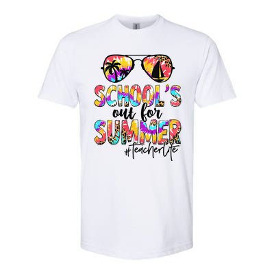 Womens Retro Last Day Of School Schools Out For Summer Teacher Life Softstyle CVC T-Shirt