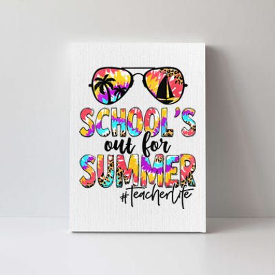 Womens Retro Last Day Of School Schools Out For Summer Teacher Life Canvas