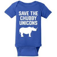 Wo Rhinoceros Lover Gift Save The Chubby Unicorns Gift Baby Bodysuit