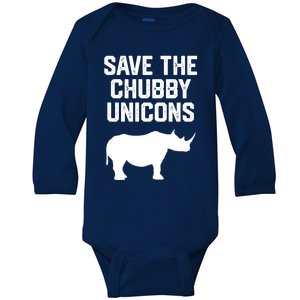 Wo Rhinoceros Lover Gift Save The Chubby Unicorns Gift Baby Long Sleeve Bodysuit