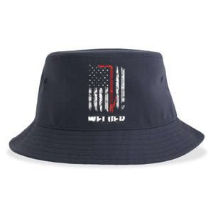 Welder Red Line American Flag USA Patriotic Welder Sustainable Bucket Hat