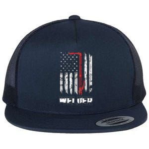 Welder Red Line American Flag USA Patriotic Welder Flat Bill Trucker Hat