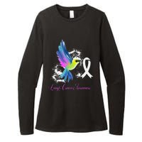 White Ribbon Lung Cancer Survivor Gift Lung Cancer Awareness Womens CVC Long Sleeve Shirt