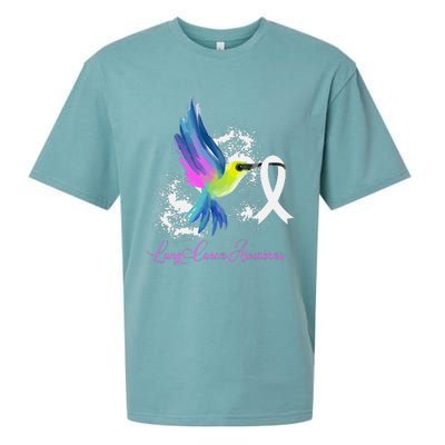 White Ribbon Lung Cancer Survivor Gift Lung Cancer Awareness Sueded Cloud Jersey T-Shirt