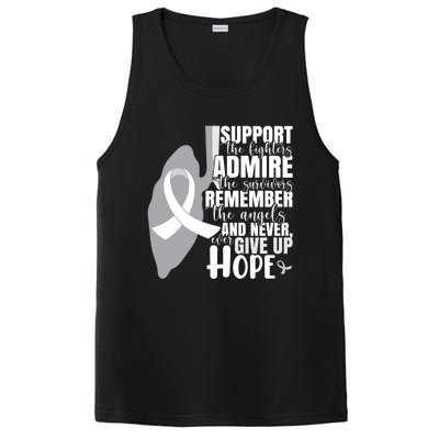 White Ribbon Lung Cancer Warrior Gift PosiCharge Competitor Tank