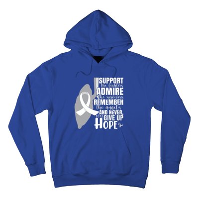 White Ribbon Lung Cancer Warrior Gift Hoodie