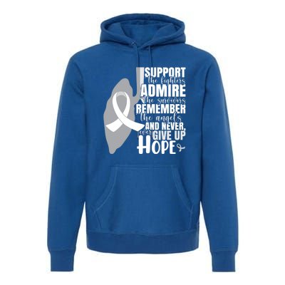 White Ribbon Lung Cancer Warrior Gift Premium Hoodie