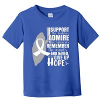 White Ribbon Lung Cancer Warrior Gift Toddler T-Shirt