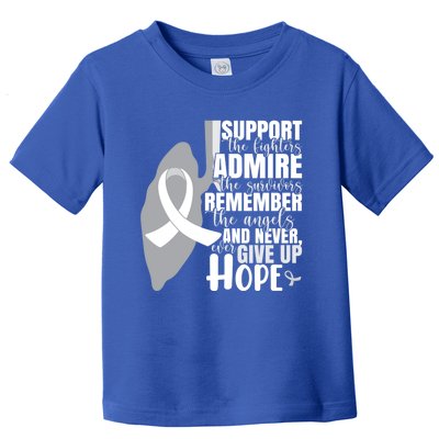 White Ribbon Lung Cancer Warrior Gift Toddler T-Shirt