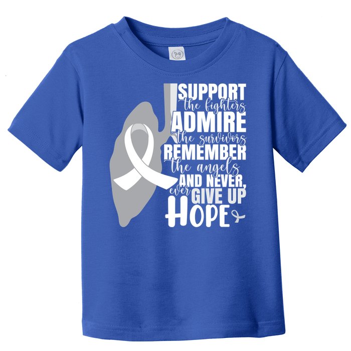 White Ribbon Lung Cancer Warrior Gift Toddler T-Shirt