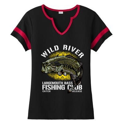 Wild River Largemouth Bass Fishing Club Ladies Halftime Notch Neck Tee