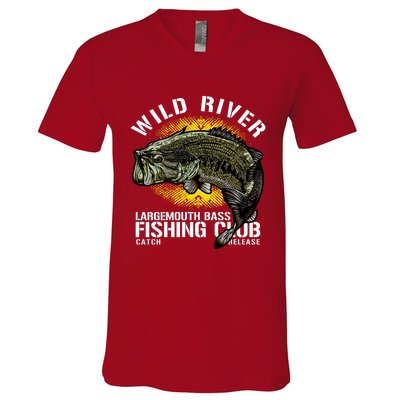 Wild River Largemouth Bass Fishing Club V-Neck T-Shirt