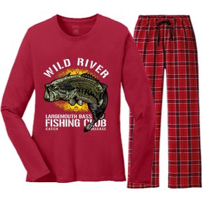 Wild River Largemouth Bass Fishing Club Women's Long Sleeve Flannel Pajama Set 