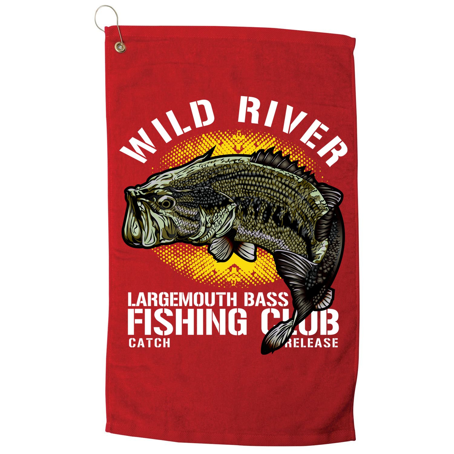 Wild River Largemouth Bass Fishing Club Golf Towel