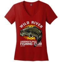 Wild River Largemouth Bass Fishing Club Women's V-Neck T-Shirt