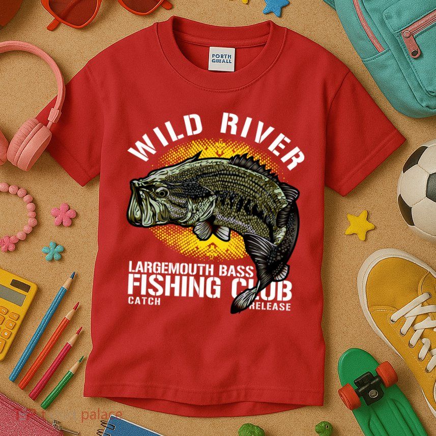 Wild River Largemouth Bass Fishing Club Kids T-Shirt